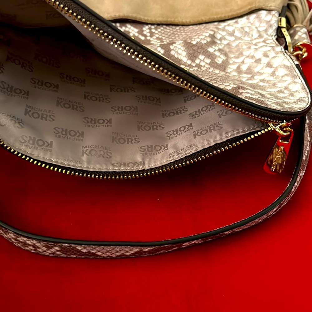 Michael Kors Suede Python Style Shoulder Bag - image 8